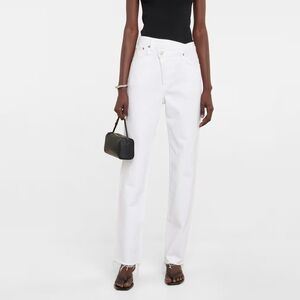 Agolde White Criss Cross Straight Jeans
